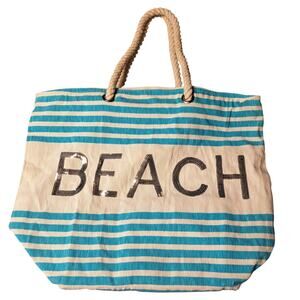Mabelle Tote Canvas Beach Bag 20X16" travel cruise pool nautical vacation roomy